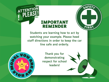  green background, star, megaphone, medical cross